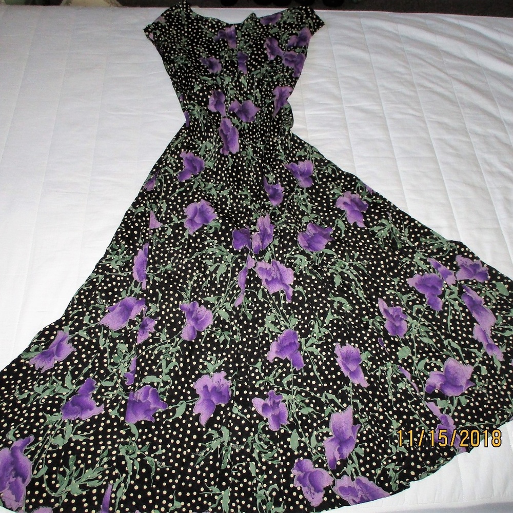 mica long floral dress